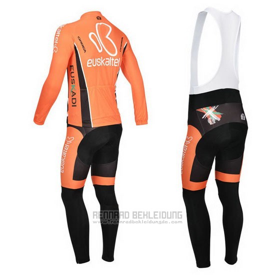 2013 Fahrradbekleidung Euskalte Orange Trikot Langarm und Tragerhose